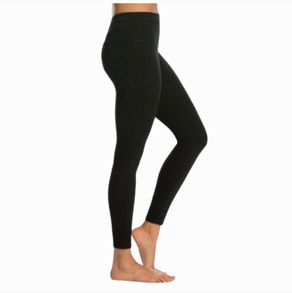 Spanx Jean-Ish Pull-On Ankle Women's Black Leggings Preppy Sz Large